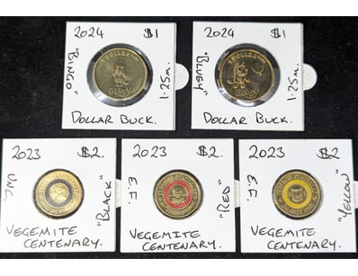 2024 'BLUEY' AND 'BINGO' ONE DOLLAR COINS AND THRE...
