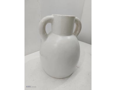 White ceramic two-handled amphora-style Pot, Appro...