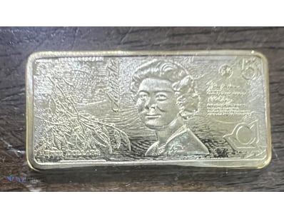 YOU WILL RECEIVE 2014 5 GRAM GOLD PLATED $5 DOLLAR...
