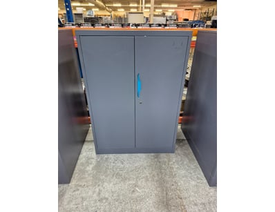 Metal style cabnet with four shelves, dark grey fi...