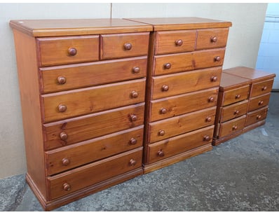 Furniture, including 2 x tallboy cabinets and 2 x ...