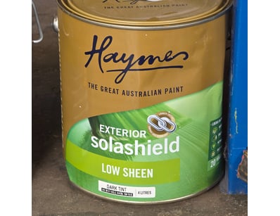 Haymes paint, exterior solashield, low sheen, dark...