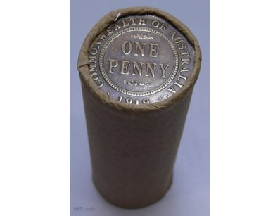 ROLL OF 1919 KGV AUSTRALIAN PENNY (50X CIRCULATED ...