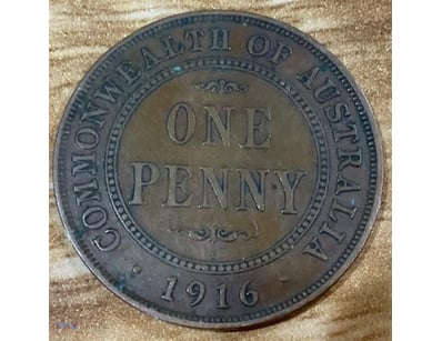 1916 AUSTRALIA KGV PENNY  



294230+22
