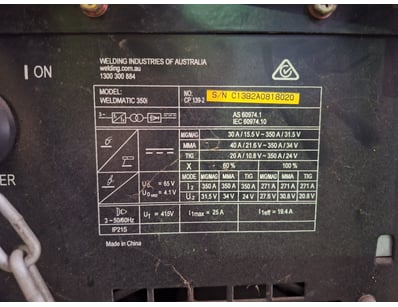 Weldmatic 350i multi-process welding machine by We...