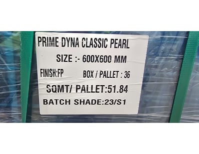 Prime Dyna Classic Pearl porcelain tiles, 600x600m...