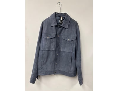 BOSS Mens Suede Jacket in slate blue. Classic over...