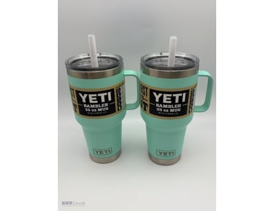 Yeti Twin Pack In Seafoam 2X Rambler 35Oz - New.
