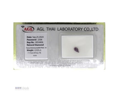 0.550CT CERTIFIED, NATURAL FANCY PINK DIAMOND     ...