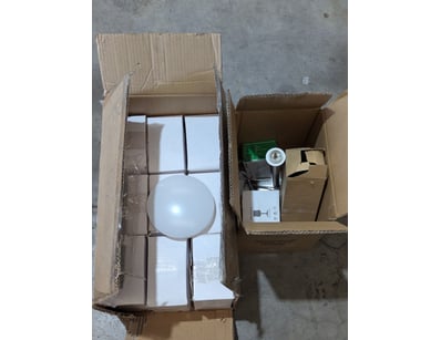 Touch lamp (missing shade) and approximately 9 lig...