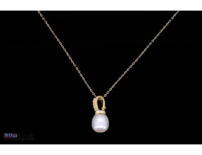 SOUTH SEA PEARL NECKLACE ON 925 SILVER - WITH CERT...