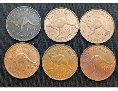 COLLECTION OF 1963 AUSTRALIAN COPPER PENNIES

Co...