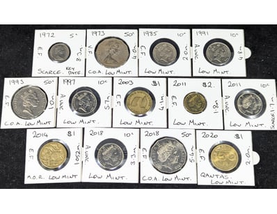 THIRTEN AUSTRALIAN LOW MINTAGE AUSTRALIAN COINS
...