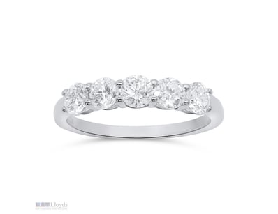 3/4 CARAT WHITE GOLD LAB GROWN DIAMOND BAND ( STAM...