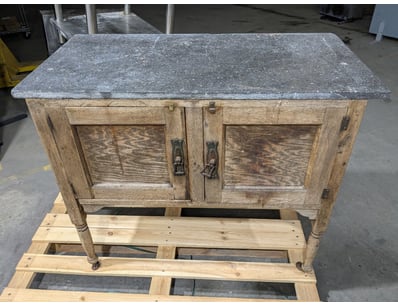 Vintage like timber cabinet with two panelled door...