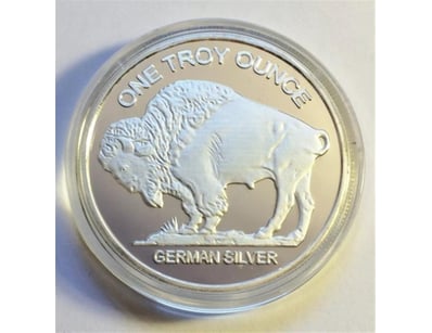 AWESOME 1 OZ GERMAN SILVER ``USA BUFFALO/INDIAN HE...