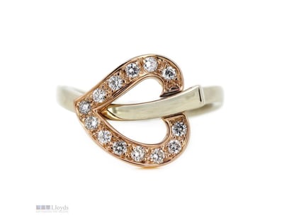 14K WHITE/ROSE GOLD AND 0.40CT TDW DIAMOND, FLIP O...