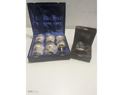 Quality Silver Plated stemware and serveware set c...