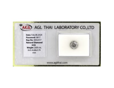 2.835CT CERTIFIED, NATURAL DIAMOND     

Round Bri...