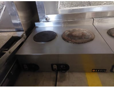 Anvil commercial-grade electric cooktop featuring ...