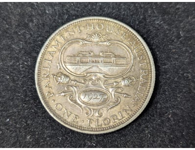 1927 AUSTRALIAN 8 PEARL PARLIAMENT HOUSE FLORIN
...