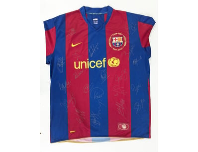 BARCELONA FC 50TH ANNIVERSARY CAMP NOU SQUAD SIGNE...