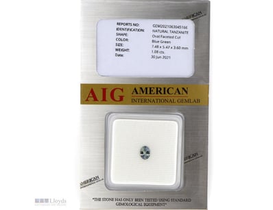 1.08CT CERTIFIED, NATURAL TANZANITE     

Oval Fac...