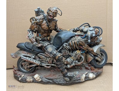 Vintage Steampunk Figurine Rider On Motorcycle   3...