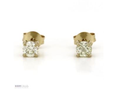 14K YELLOW GOLD, 0.42CT TDW DIAMOND, SOLITAIRE STU...