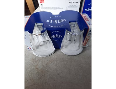 Box of four durable glasses.

BID PER BOX.

