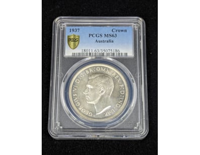 1937 PCGS GRADED ONE CROWN COIN, MS63

583075+6...