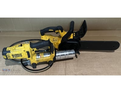 Cordless Dewalt 18V Chainsaw And Grease Gun. I X D...
