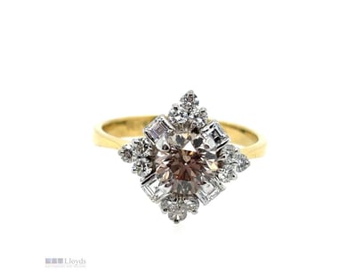 18CT YELLOW GOLD (BAND) AND 14CT WHITE GOLD (SETTI...