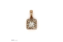 14K Rose Gold And Diamond, Halo Pendant.