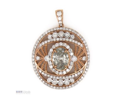 14K ROSE GOLD AND DIAMOND, STATEMENT PENDANT.     ...