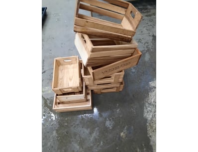 Assorted timber crates, Quantity 10.

SOLD AS LO...