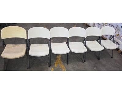 6x foldable plastic chairs

Open chair approxima...