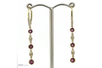 14K Yellow Gold, Ruby And Diamond, Line Drop