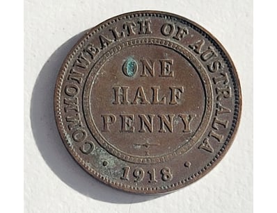 1918 AUSTRALIAN HALF PENNY COIN

488567+35


