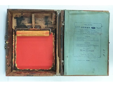 LION MIMEOGRAPH NO. 4 DUPLICATOR WITH ORIGINAL CAS...
