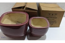 Red Phoenix Vases, Red, Fragile Items Sold as a
