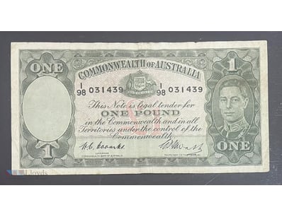 1949 COOMBS / WATT COMMONWEALTH OF AUSTRALIA £1 ON...