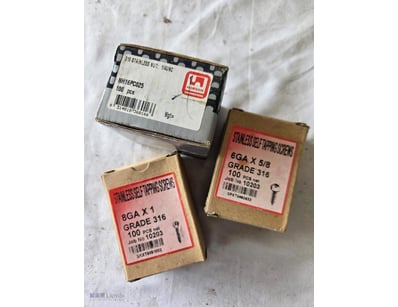 Stainless Steel Screws Different Sizes, 3 Boxes Ea...