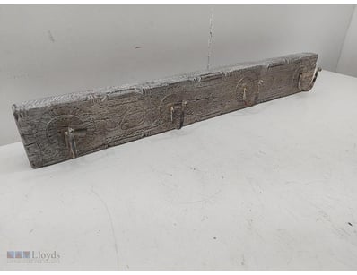 carved wooden wall-mounted coat rack 92cmW x 13cmH...