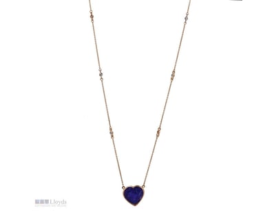 14K ROSE GOLD, 12.21CT TANZANITE AND DIAMOND, HEAR...
