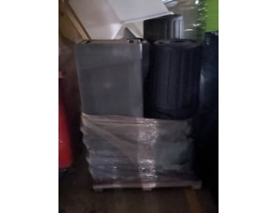 Pallet lot of rubbish bins, assorted brand and siz...