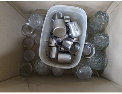 Assorted Lot of Glassware, Stainless Steel Milk Ju...