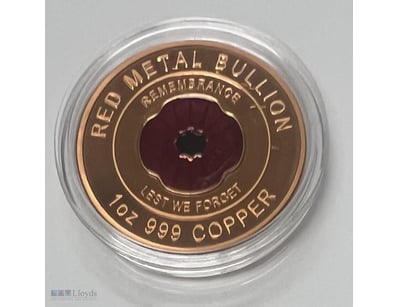 1-OUNCE COPPER FROM RMB BULLION-RED POPPY-LEST WE ...