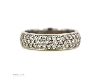 18K WHITE GOLD, 0.26CT TDW DIAMOND, BAND RING.    ...
