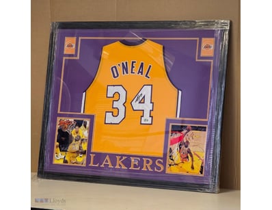 SHAQUILLE O'NEAL #34 LOS ANGELES LAKERS SIGNED YEL...